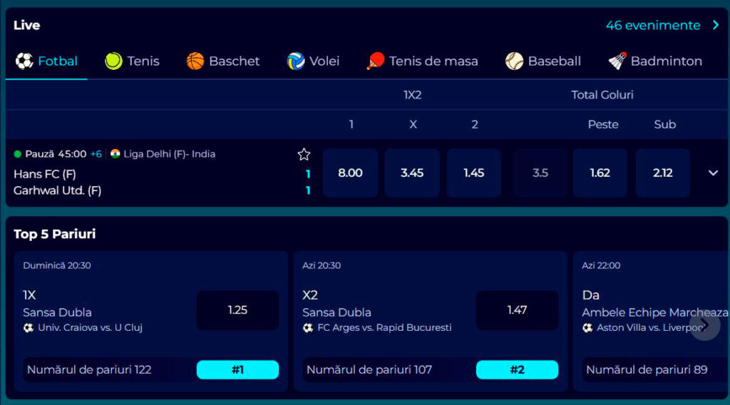 pariuri live prowin